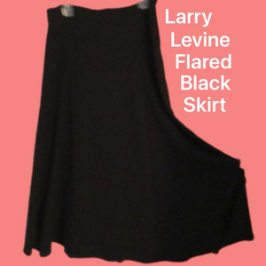 Flared long black skirt with attention to details